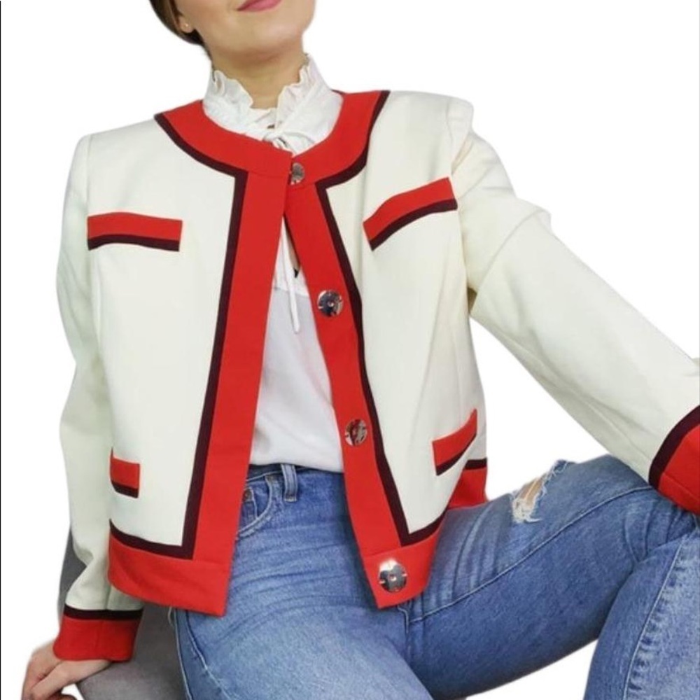NWT Milly Jinny Boxy Cropped Classic Blazer Jacket Small